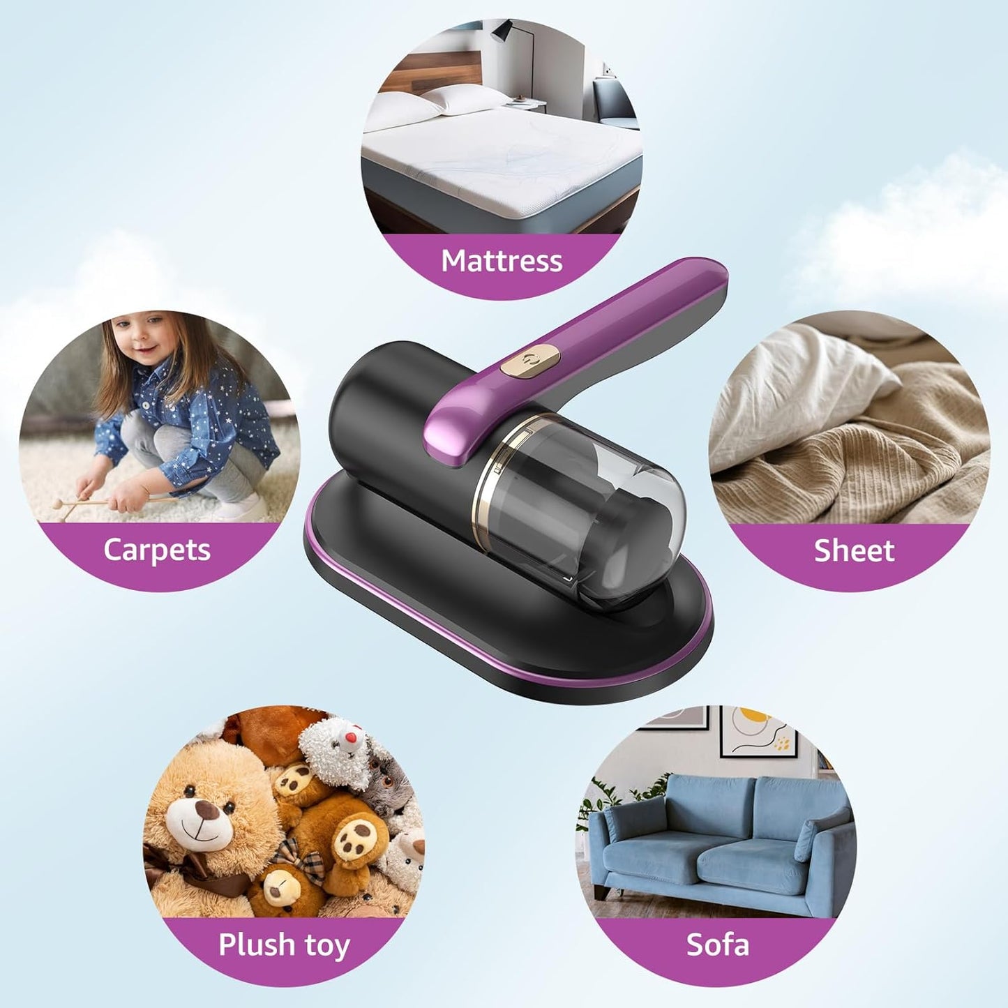 Bed Vacuum Cleaner Cordless Handheld Mattress Cleaner